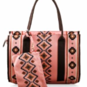 Stylish Pink Patterned Tote Bag